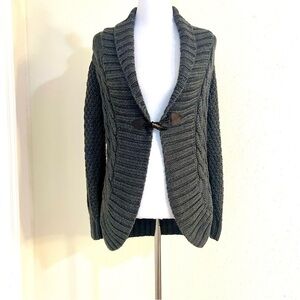 J.McLaughlin Wool Toggle chunky Cable knit cardigans Gray luxury women’s size S